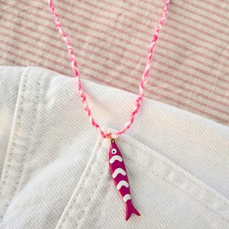 Helsinki ketting fuchsia roze